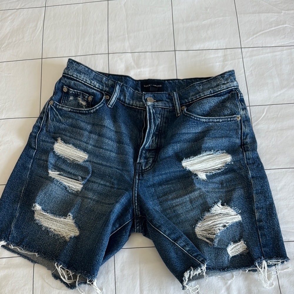 Distressed Denim Shorts